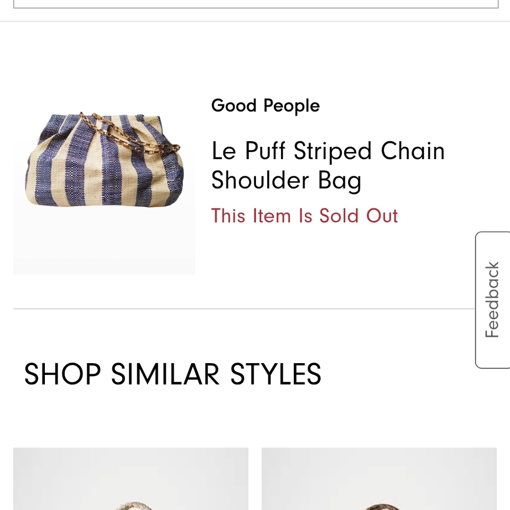 Good People Le Puff Striped Chain Shoulder Bag - Navy and Beige
